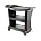 Rubbermaid 9T68 Executive 3-Shelf Polypropylene Mobile Serving Cart with Swivel Wheels, Black (FG9T6