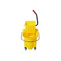 Rubbermaid WaveBrake Bucket & Side-Press Wringer, 26 qt., Yellow (FG748000YEL)