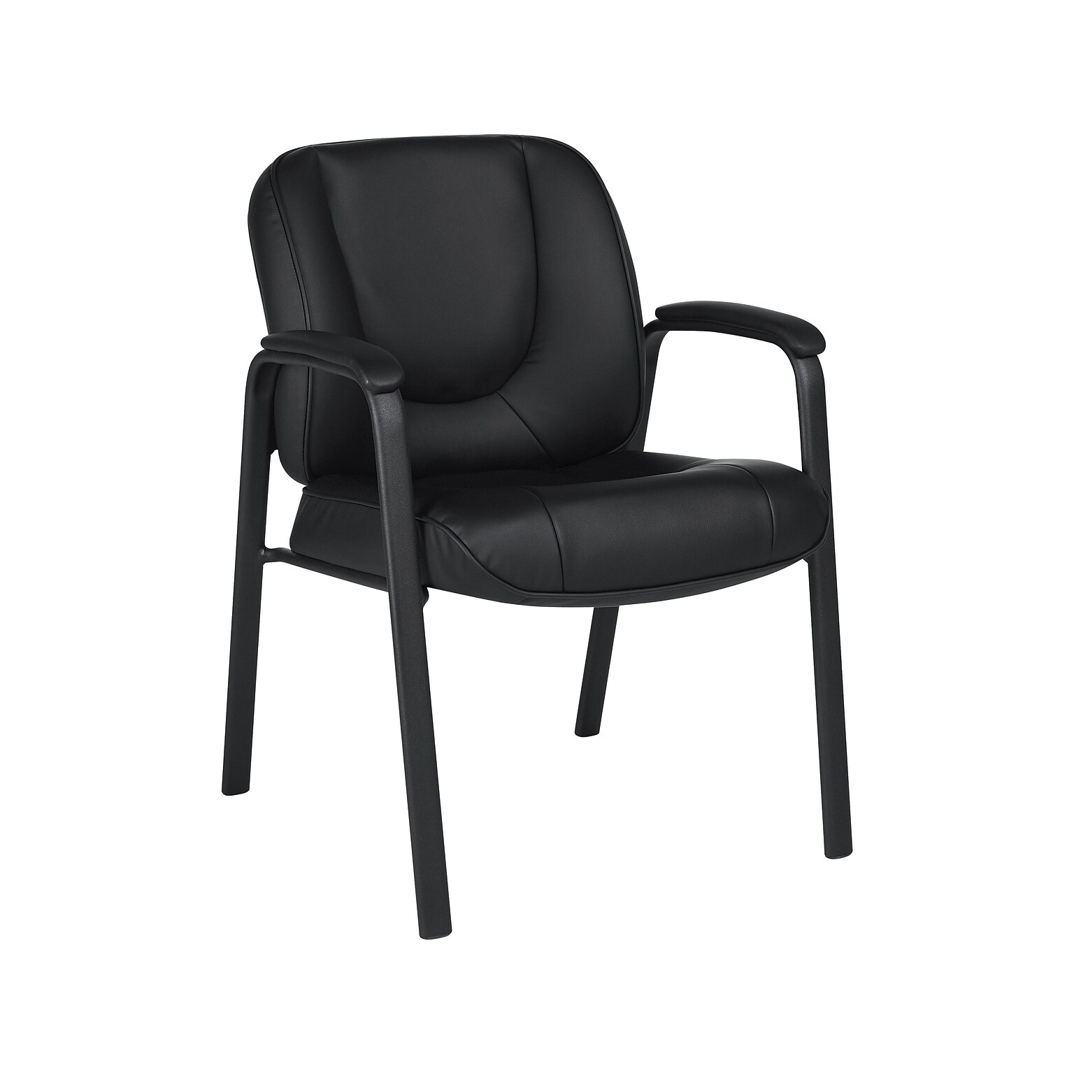 Global Offices To Go Faux Leather Guest Chair, Black (OTG3915B)