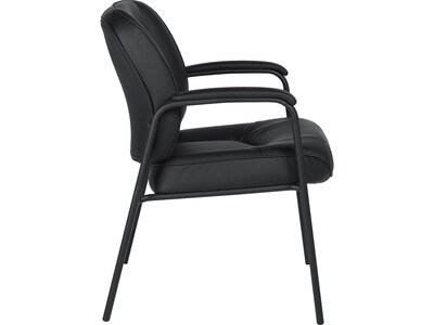 Global Offices To Go Faux Leather Guest Chair, Black (OTG3915B)