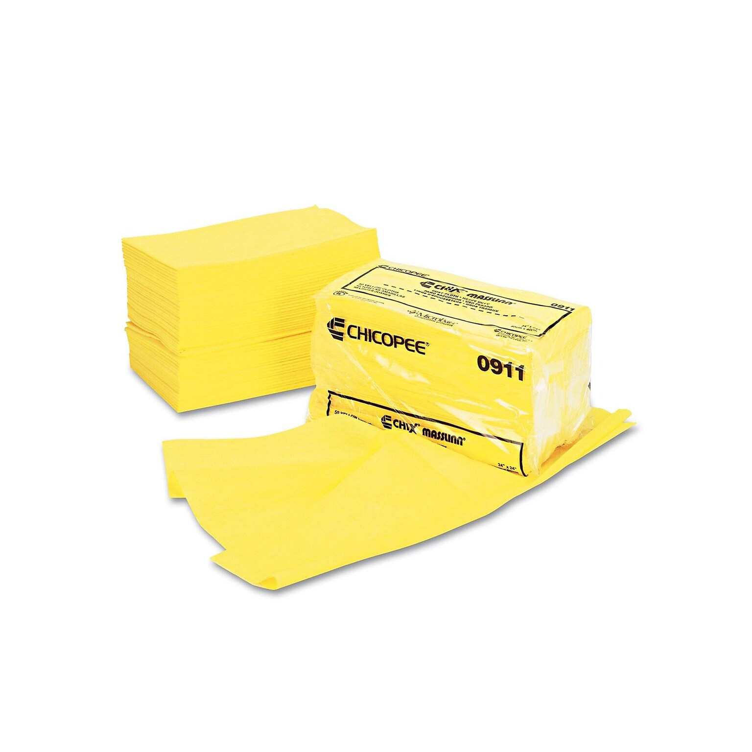 Chix Masslinn Viscose Dusting Cloths, 24 x 24, Yellow, 100 Cloths/Pack (CHI0911)