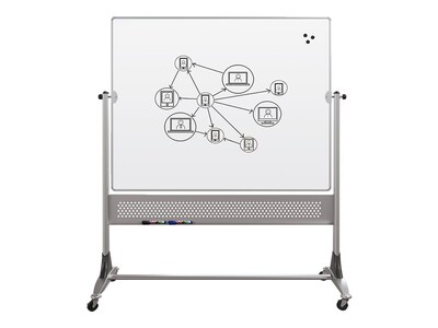 Balt Platinum Mobile Dura-Rite Laminate Dry-Erase Whiteboard, Anodized Aluminum Frame, 6' x 4' (669RG-HH)