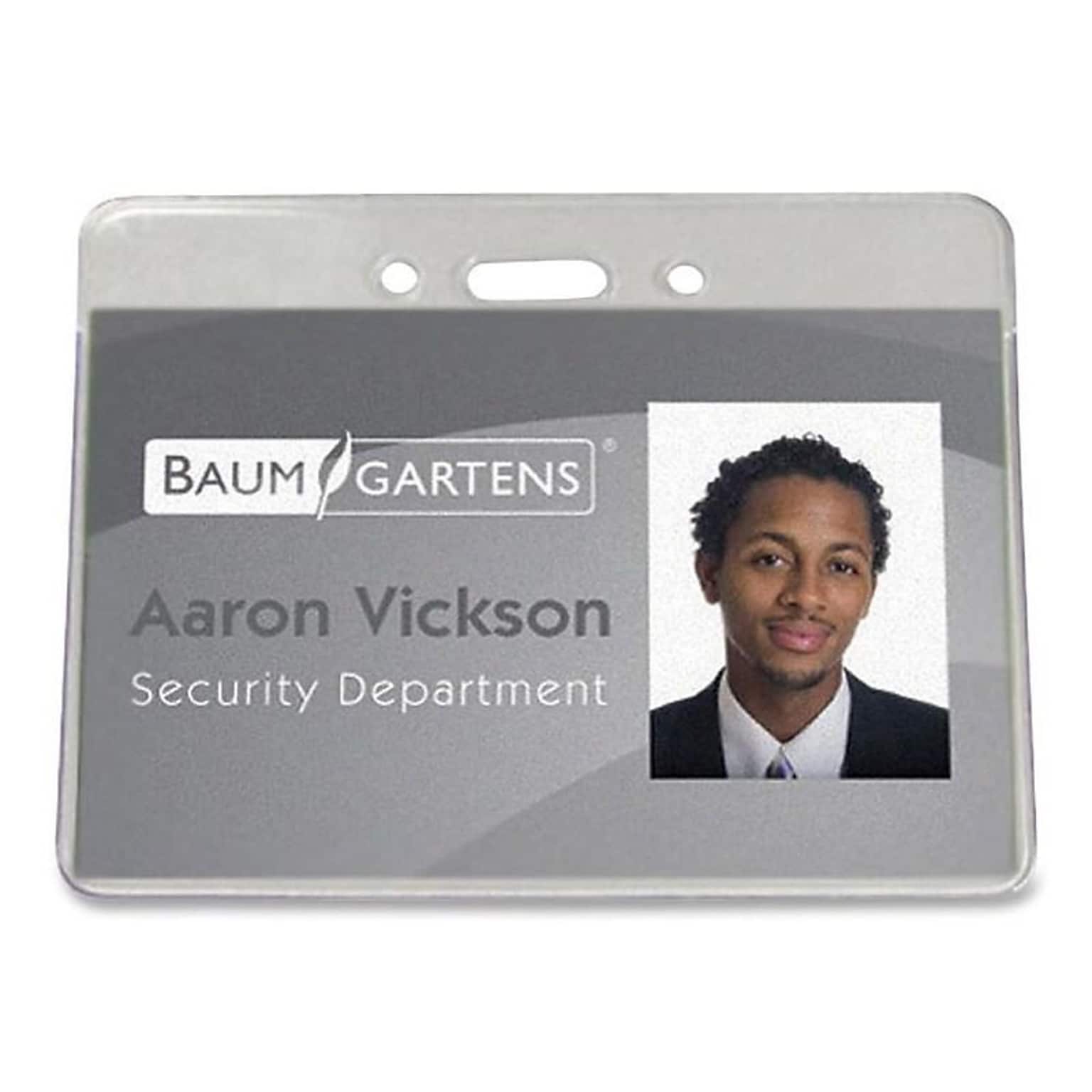 Baumgartens SICURIX Proximity ID Badge Holders, Clear, 50/Pack (47810)