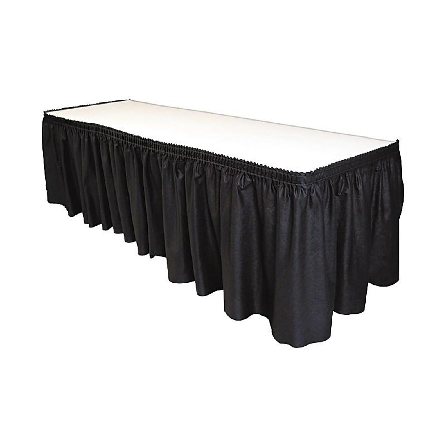 Table Mate Linen Soft 14W x 29D Solid Skirt, Black (TBL-LS2914-BK)