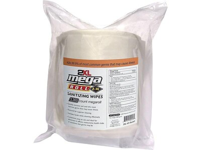 2XL Corp Mega Roll Disinfecting Wipes, 2300/Pack, 2 Packs/Carton (2XL-422)