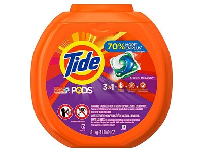 Tide PODS Liquid Laundry Detergent Pods, Spring Meadow, 72/Pack (50978)