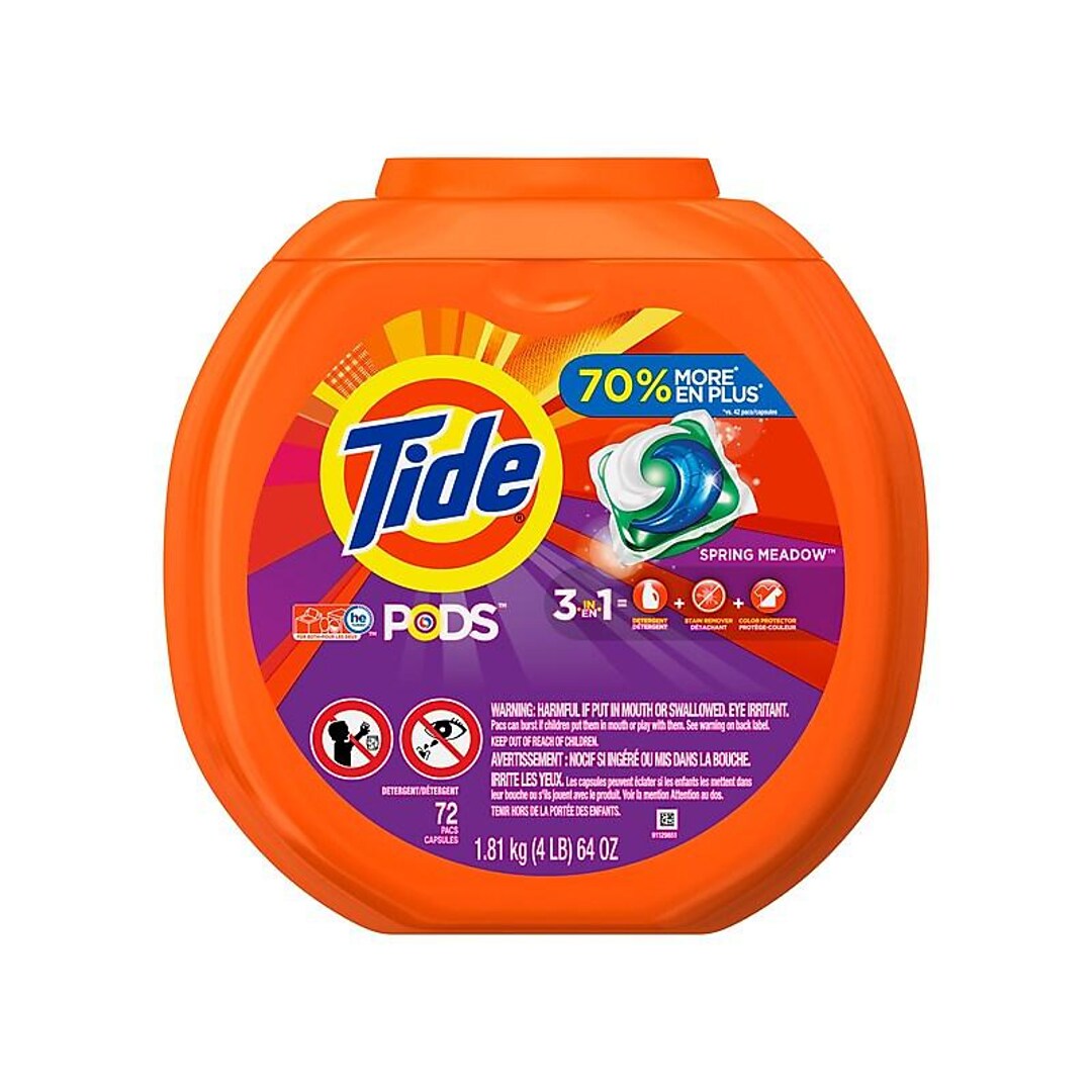 Tide Pods Liquid Laundry Detergent Pacs Spring Meadow 72 Count 50978 Quill Com