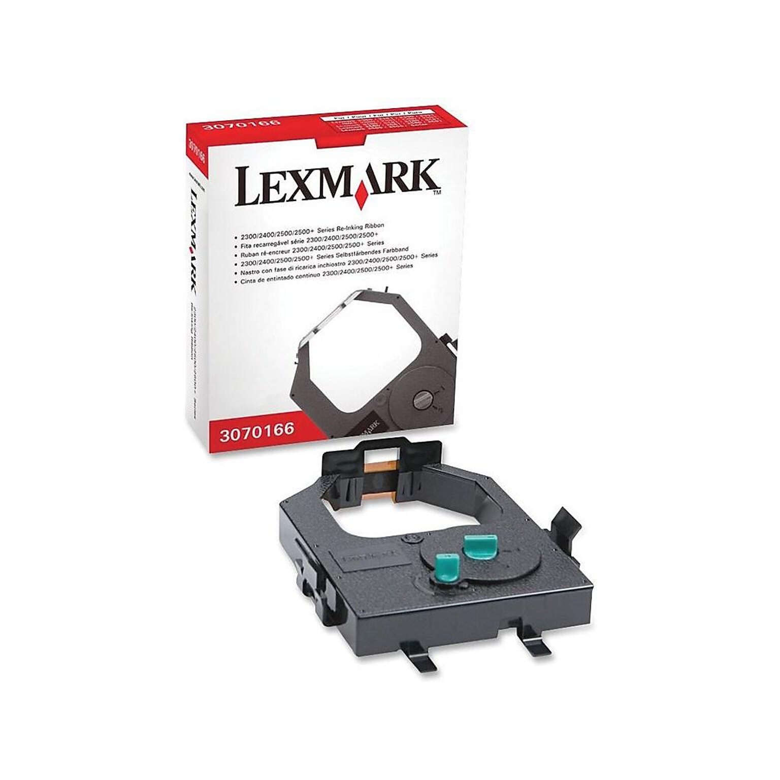 Lexmark Re-Ink Printer Ribbon, 3070166, Black