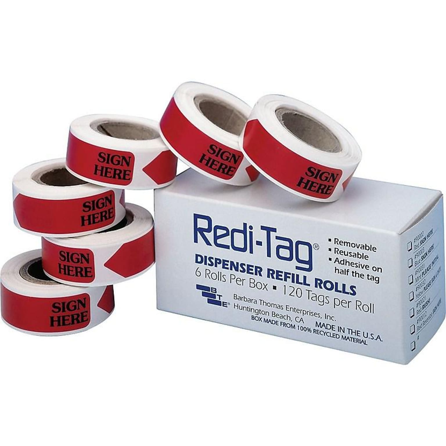 Redi-Tag Sign Here Flags, Red, 0.56 Wide, 720/Box (91002)