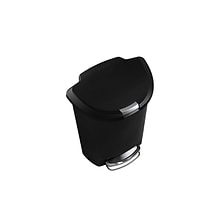 simplehuman Plastic Indoor Step Trash Can with Lid, 13 Gallons, Black (CW1355)