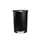 simplehuman Plastic Indoor Step Trash Can with Lid, 13 Gallons, Black (CW1355)