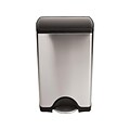 simplehuman Indoor Step Trash Can, Black/Brushed Stainless Steel, 10 Gal. (CW1950)