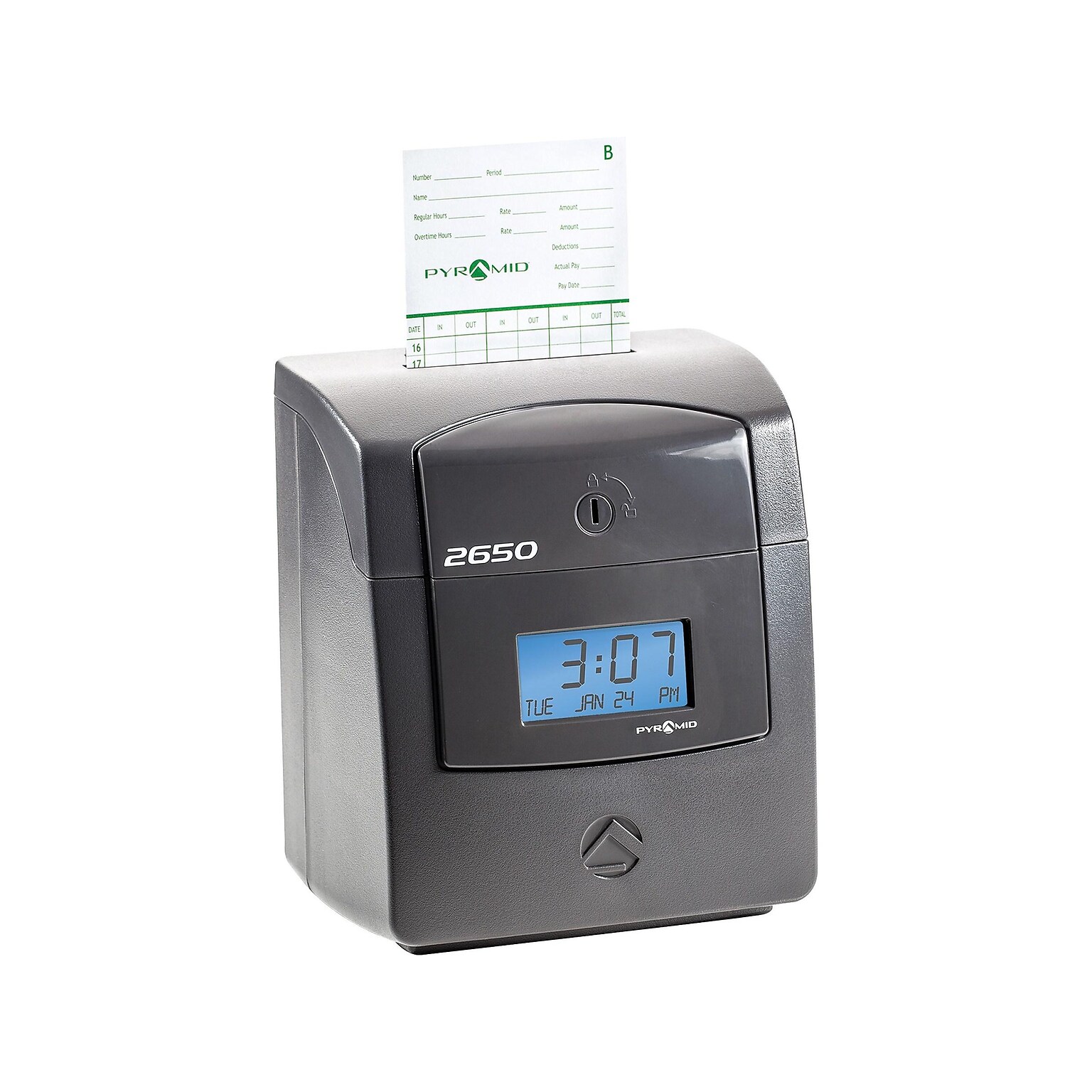 Pyramid Punch Card Time Clock System, Charcoal (2650)