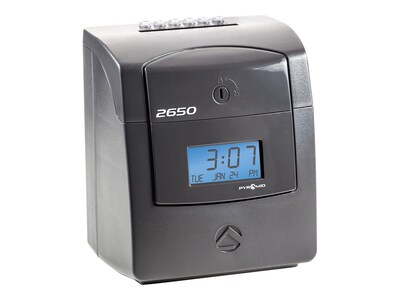 Pyramid Punch Card Time Clock System, Charcoal (2650)