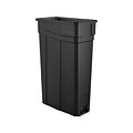 Suncast Slim Indoor Trash Can w/ No Lid, Black Poly, 23 Gal. (TCN2030BK)