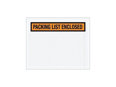 Staples Packing List Envelopes, 4 .5  x 5.5, Orange Panel Face, Packing List Enclosed, 1000/Carton (ENVPQ12)