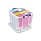 Really Useful Box 32 Liter Snap Lid Storage Bin, Clear, 3/Pack (32LC-PK3C)