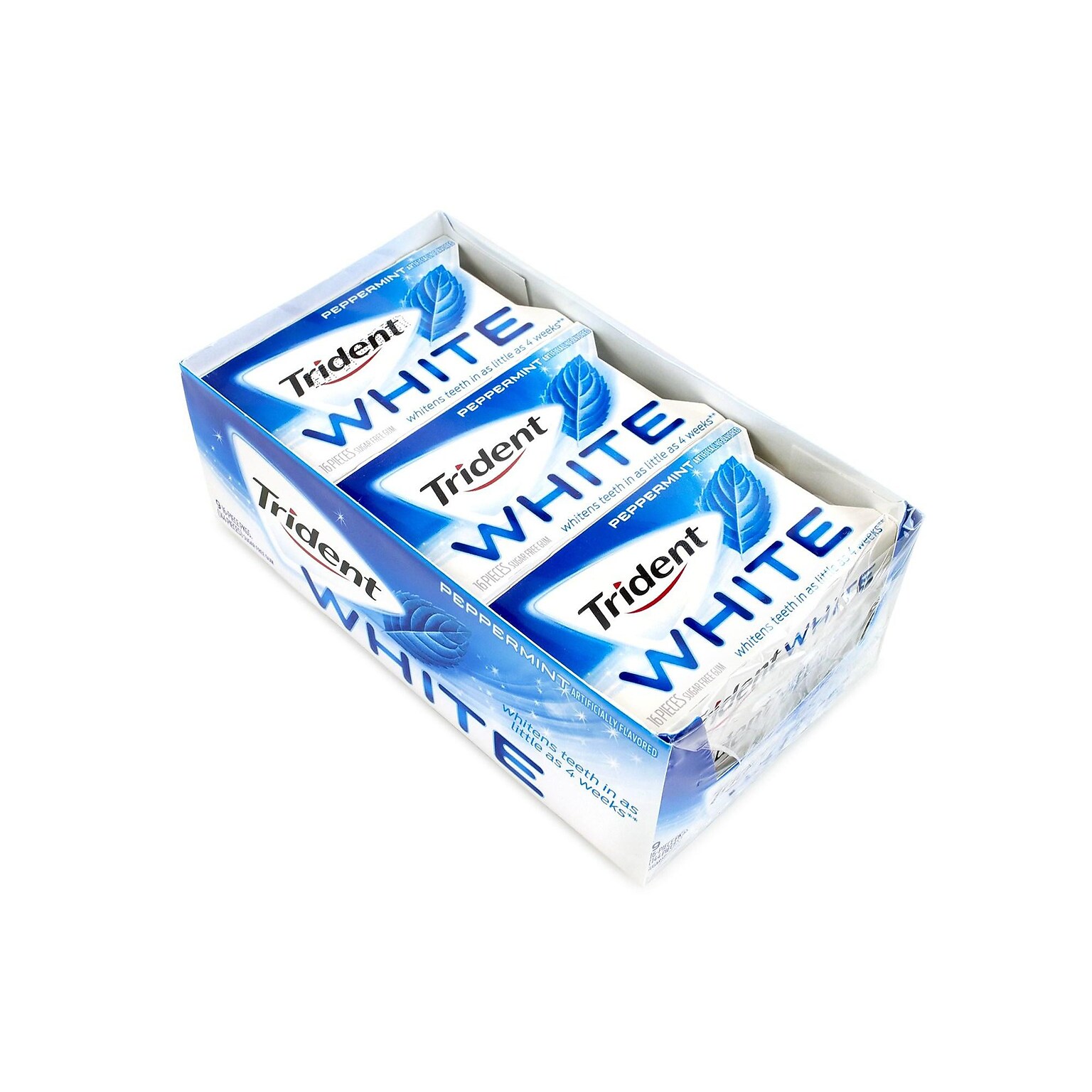 Trident White Sugar Free Peppermint Gum, 16 Pieces/Pack, 9/Pack (209-02451)