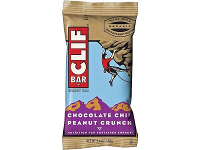 Clif Bar Chocolate Chip Peanut Crunch, 2.4 Oz., 12/Box (006638)