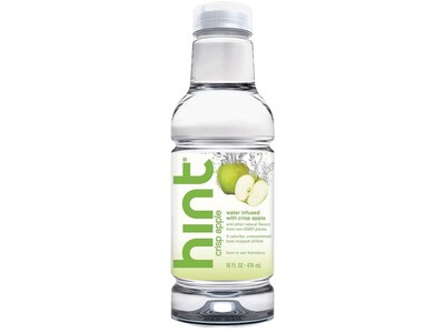 Hint Crisp Apple Flavored Water, 16 Oz., 12/Carton (00104)