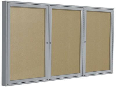 Ghent Vinyl Enclosed Bulletin Board, Satin Frame, 4H x 8W (PA34896VX-181)