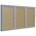 Ghent Vinyl Enclosed Bulletin Board, Satin Frame, 4H x 8W (PA34896VX-181)