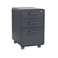 Poppin Stow 3-Drawer Vertical File Cabinet, Mobile/Pedestal, Charcoal, Letter/Legal, 20"D (103695)