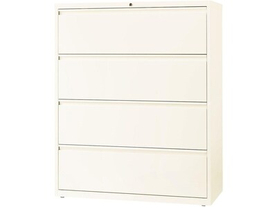 Lorell 4-Drawer Lateral File Cabinet, Locking, Beige, Letter/Legal, 42W (22957)