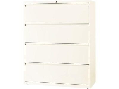Lorell 4 Drawer Lateral File Cabinet Locking Beige Letter Legal 42 W 22957 Quill Com