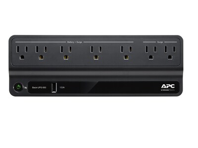 APC Back-UPS 650VA Battery Backup & Surge Protector, 7-Outlets, Black (BVN650M1)