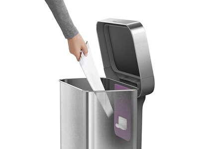 simplehuman Indoor Step Trash Can, Brushed Stainless Steel, 12 Gal. (CW2024)