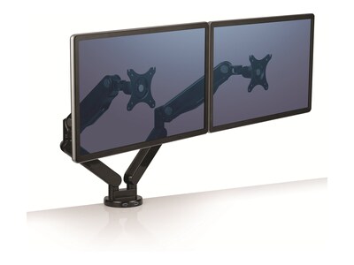 Fellowes Platinum Dual Monitor Arm, Up to 27" Monitors, Black (8042501)