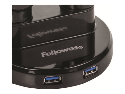 Fellowes Platinum Dual Monitor Arm, Up to 27" Monitors, Black (8042501)