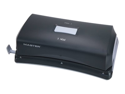 Master Adjustable Punch, 12 Sheet Capacity, Black (EP323)
