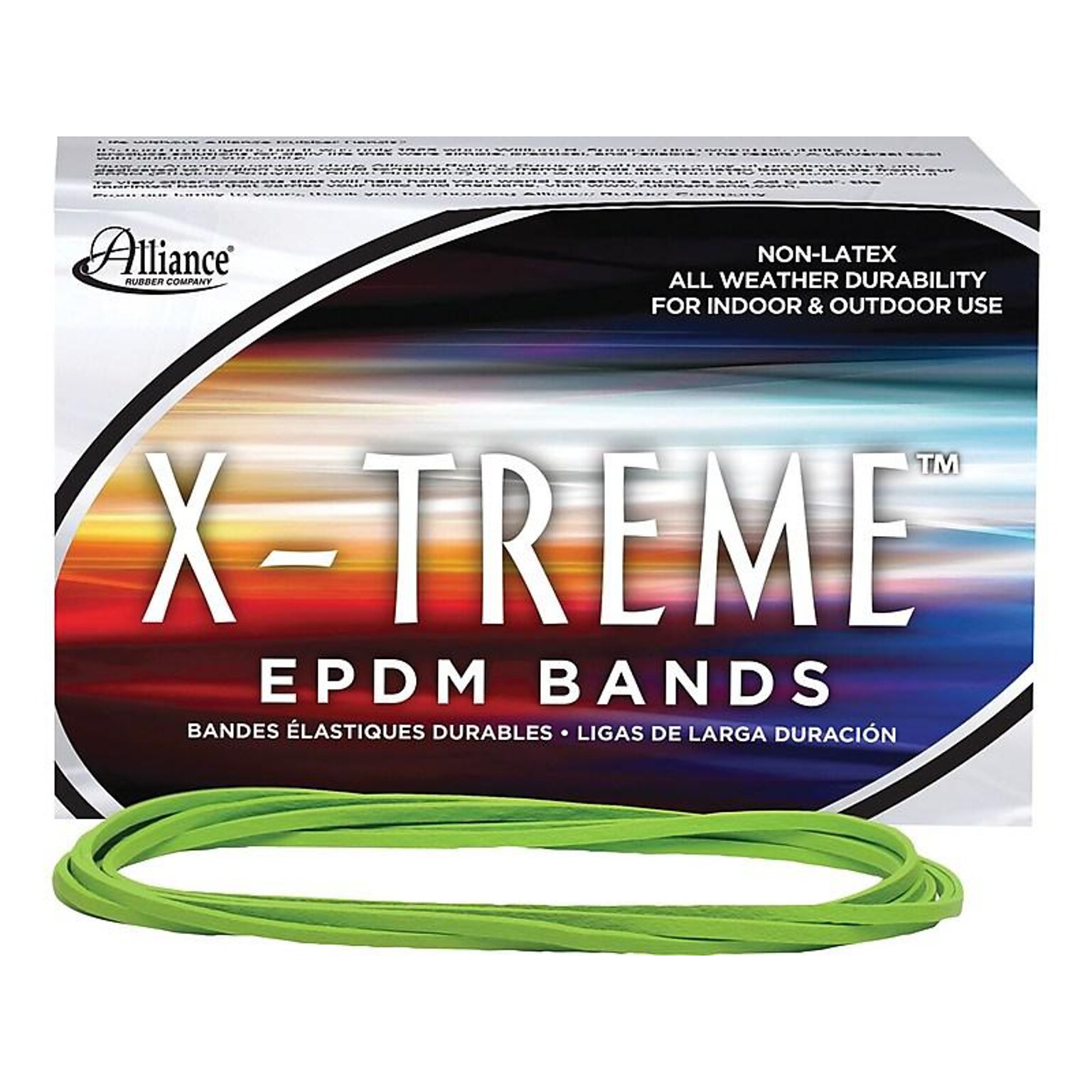 X-Treme File Bands X-treme Multi-Purpose #117B Rubber Bands, 7, Non-Latex, Bright Lime Green, 175/Pack (02005)