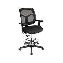 EuroTech Apollo Mesh Fabric Back Fabric Drafting Chair, Black (DFT9800)