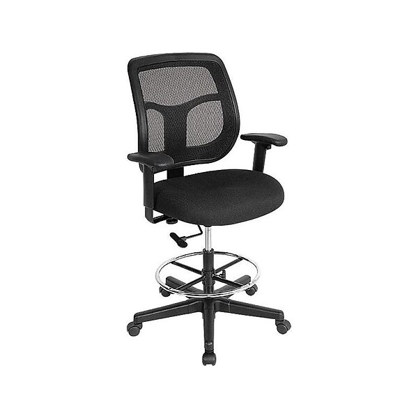 EuroTech Apollo Mesh Fabric Back Fabric Drafting Chair, Black (DFT9800)