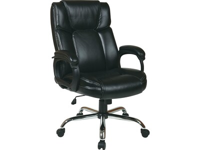 Work Smart EC Series Eco Leather Executive Big & Tall Chair, Black (EC1283C-EC3)