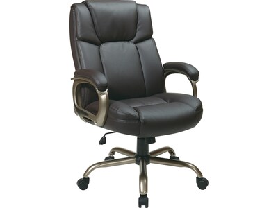 Work Smart ECH Series Eco Leather Executive Big & Tall Chair, Espresso (ECH12801-EC1)