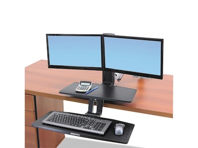 Ergotron WorkFit-A Dual Adjustable Aluminum Desk Converter (24-392-026)