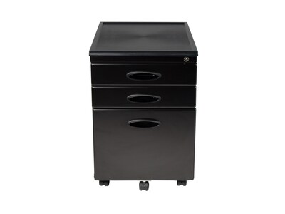 Calico Designs 3-Drawer Vertical File Cabinet, Locking, Black, Letter/Legal, 22"D (51100BOX)