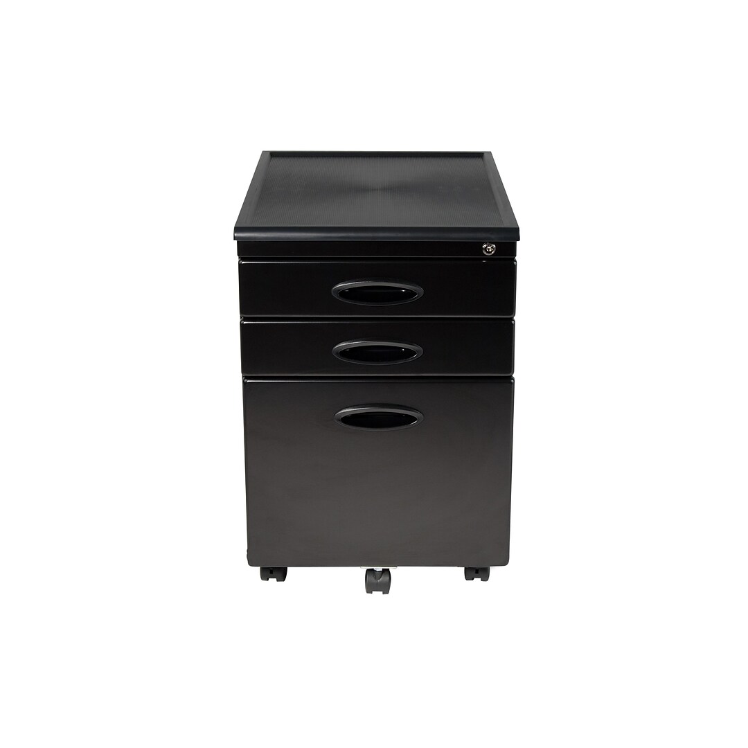Calico Designs 3 Drawer Vertical File Cabinet Locking Black Letter Legal 22 D 51100box Quill Com