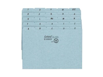 Oxford A-Z 4 x 6 Index Card Files, Blue, 25/Set (P4625)