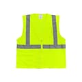 Protective Industrial Products High Visibility Zipper Safety Vest, ANSI Class R2, Lime Yellow, 2XL (