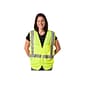 Protective Industrial Products High Visibility Sleeveless Safety Vest, ANSI Class R2, Lime Yellow, 2XL (302-MVGZ4PLY-2X)