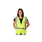 Protective Industrial Products High Visibility Sleeveless Safety Vest, ANSI Class R2, Lime Yellow, 3XL (302-MVGZ4PLY-3X)