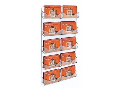 Azar Card Holders, 8.5" x 15.75", Vertical, Wall Mounted, Clear Acrylic, 2/Pack (252222)