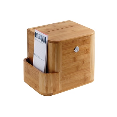 My Charity Boxes Suggestion Box with lock and 2 keys Nice Locked Mahogany Wood Donation and Ballot Box