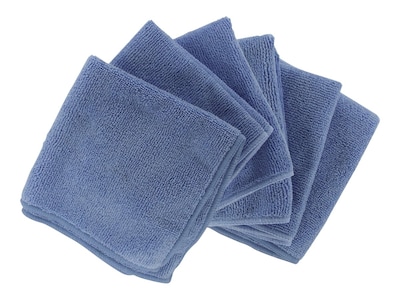 Shaxon Ultra Absorbent Microfiber Cleaning Cloth, Blue, 6/Pack (SHX-MFW6-B)