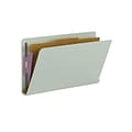 Smead End Tab Pressboard Classification Folders with SafeSHIELD Fasteners, Legal Size, 1 Divider, Gr